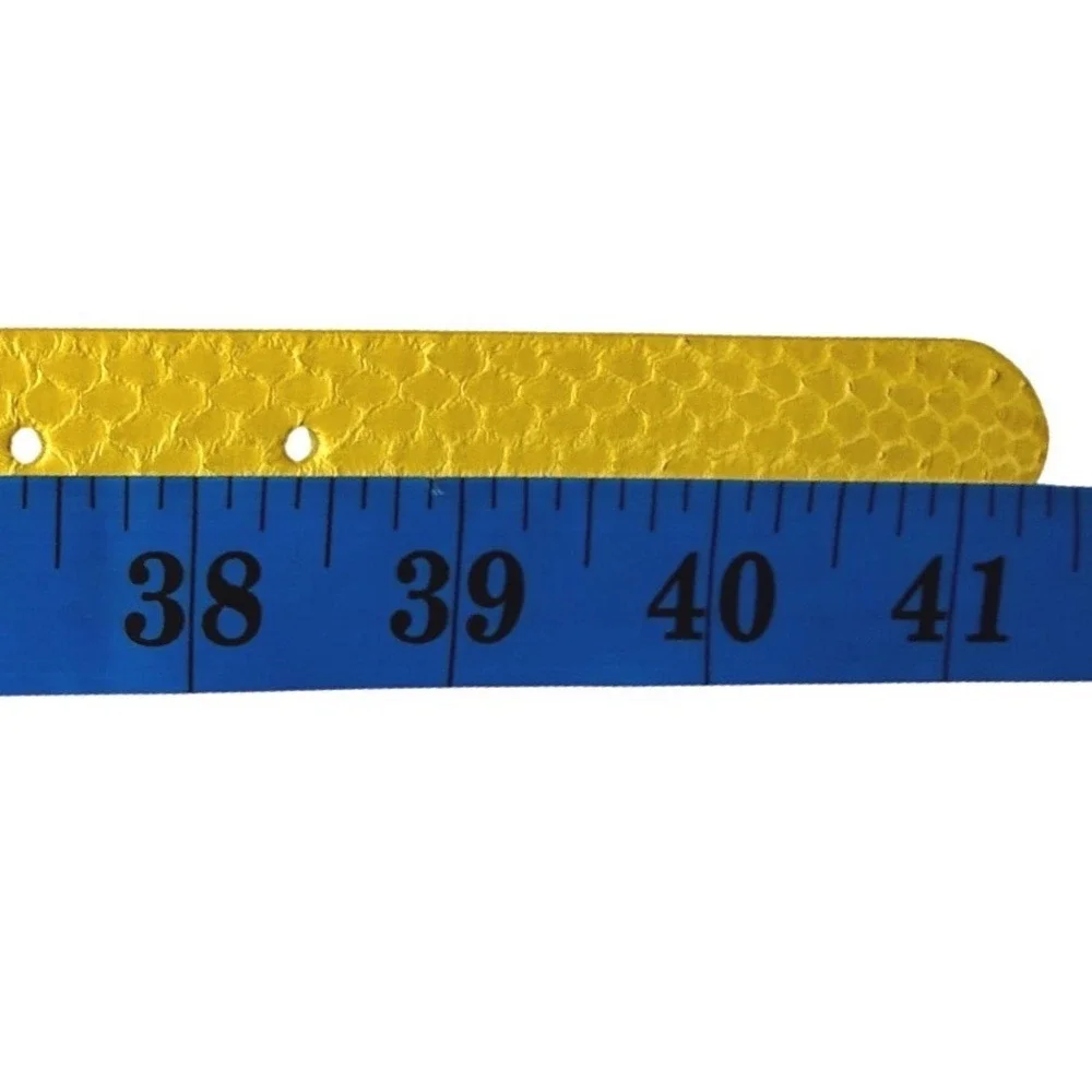 Snake Embossed Skinny Belt J.Crew Leather Wrapped Buckle Yellow Size M